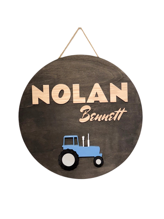 Round Name Sign